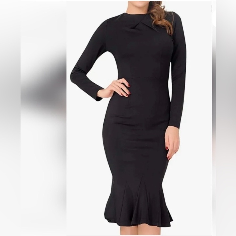 Marycrafts Black wiggle dress sz16